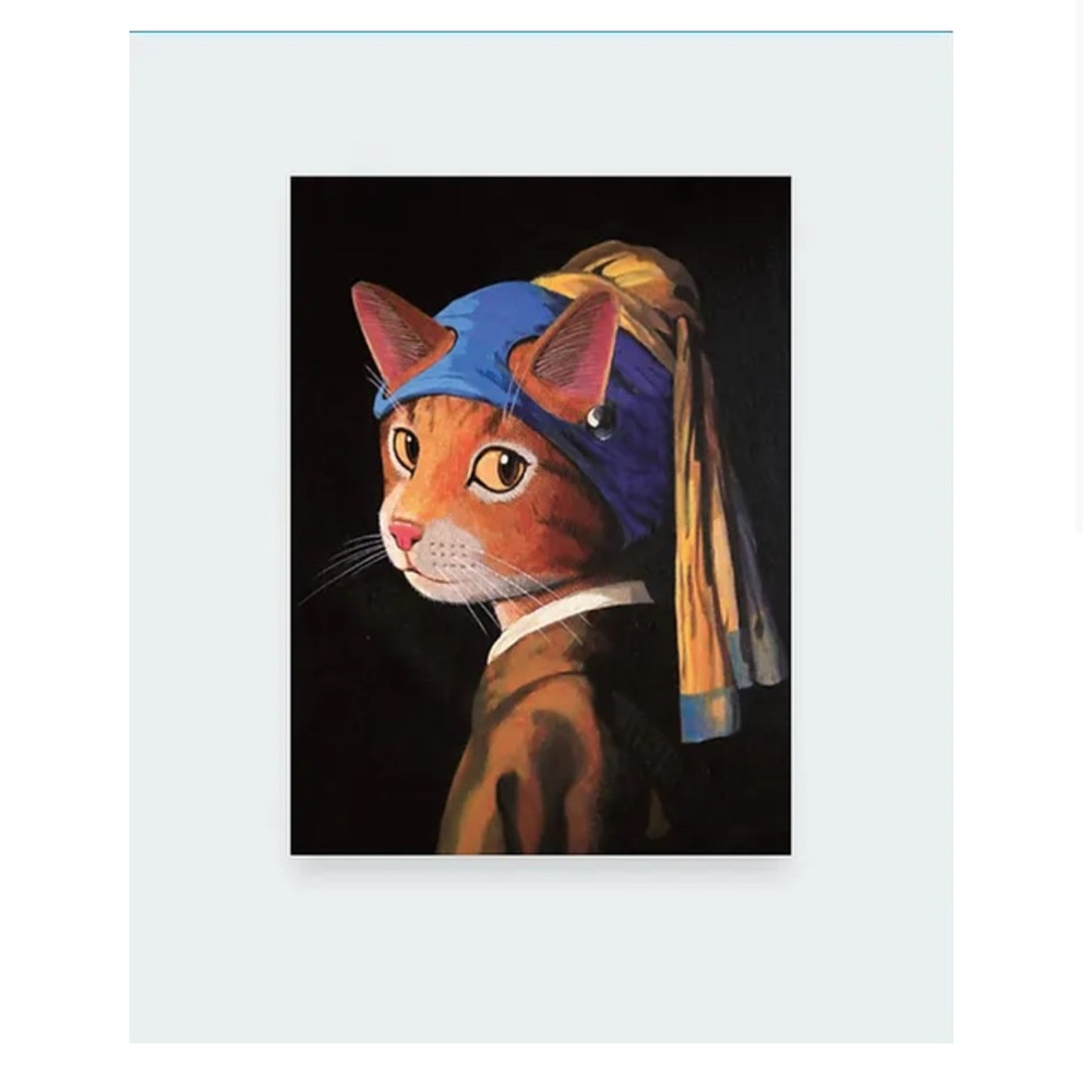 Famous Paintings and the Cat Recreations of famous paintings NEW. 11.8” x 15.7”